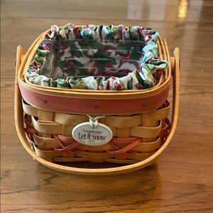 Longaberger 2000 Let It Snow Tree Trimming Basket (c)